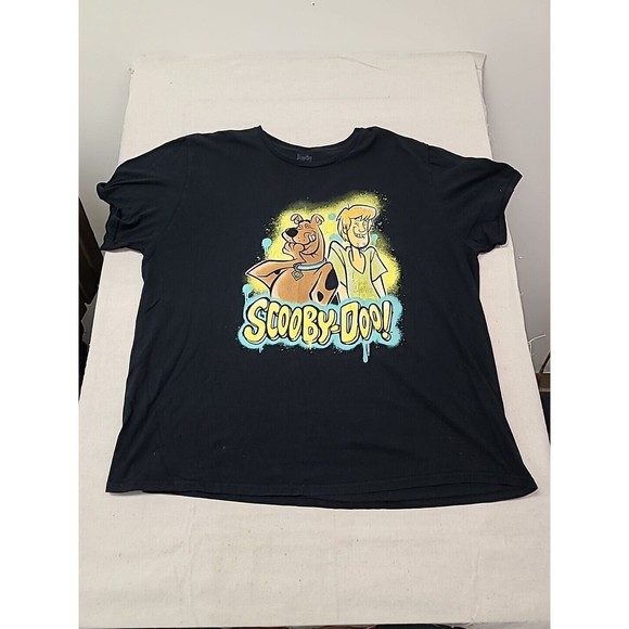 Scooby Doo Shirt TV Adult 3XL Graphic Short Sleeve Black Crew Neck Pullover - Picture 1 of 8